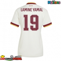 Camisa de Futebol Espanha Lamine Yamal #19 Equipamento Secundário Mulheres Mundo 2026 Manga Curta